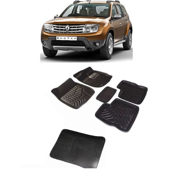 Manufacturer, Exporter, Importer, Supplier, Wholesaler, Retailer, Trader of Premuim Quality Car 3D Floor Mats For Renault Duster With Dicky (Black & Beige) in New Delhi, Delhi, India.